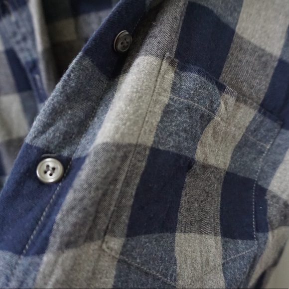 J-Crew Blue and Gray Plaid Button Up - Picture 3 of 4